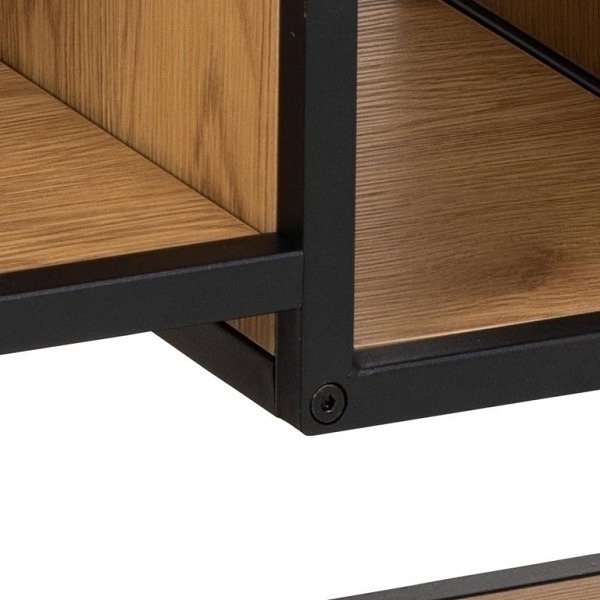 Półka naścienna Seaford III dąb/czarny - ACTONA